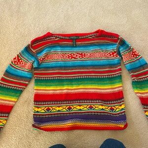 Never Worn Ralph Lauren Colorful Knit sweater size S